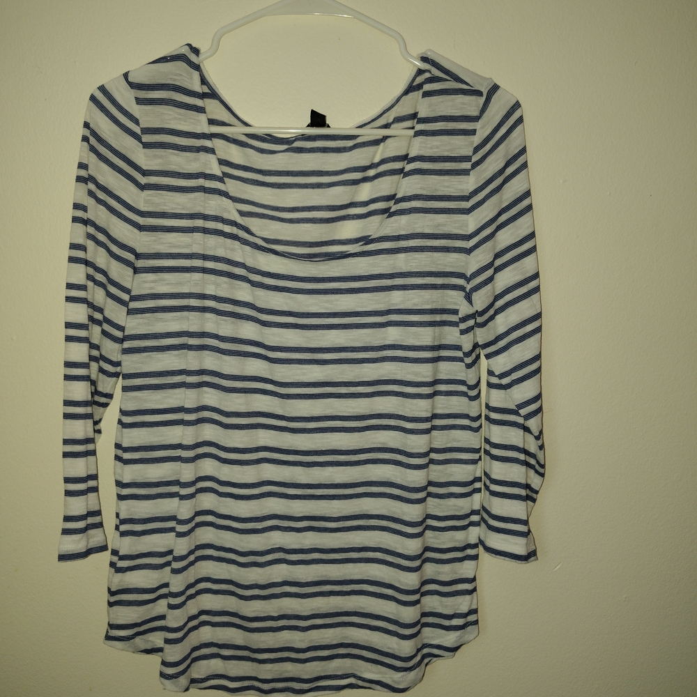 Striped Navy and White Women's Top